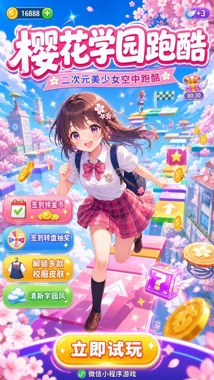 樱花学园跑酷截图
