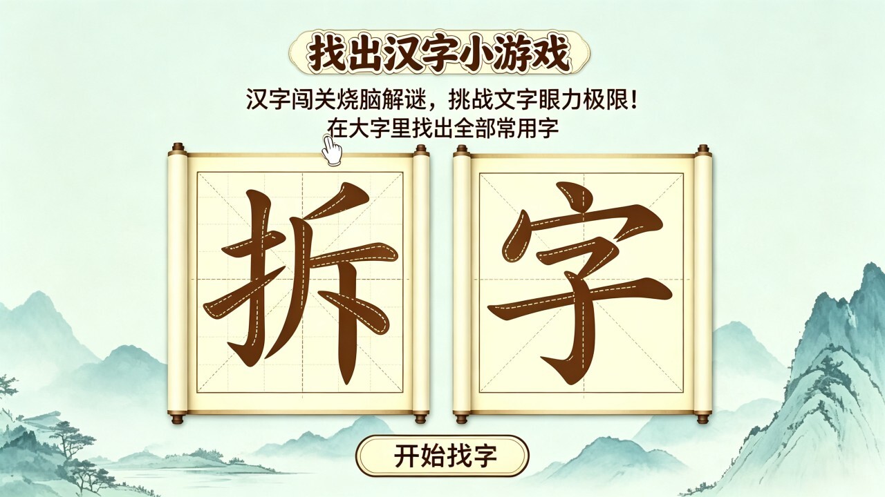 找出汉字小游戏截图