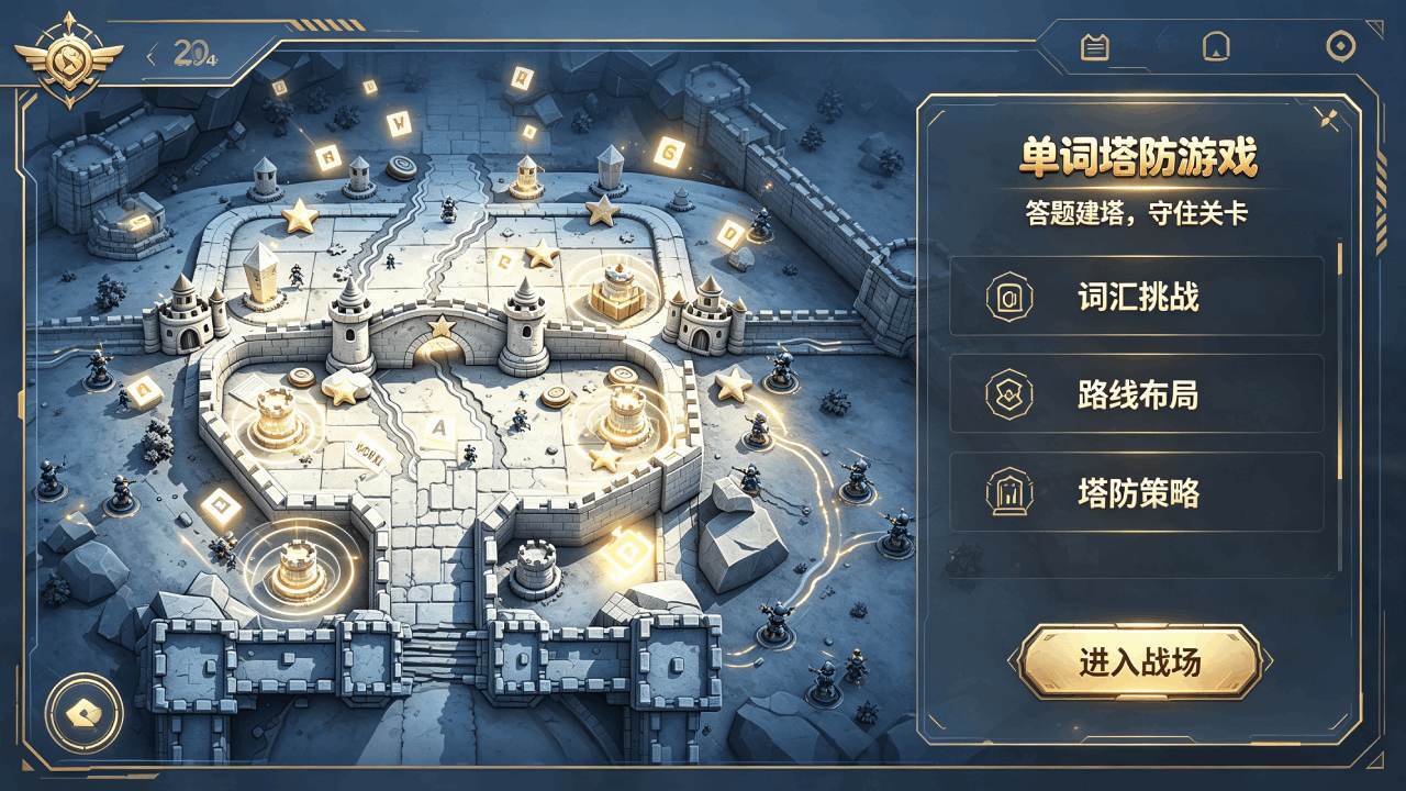 单词塔防游戏截图