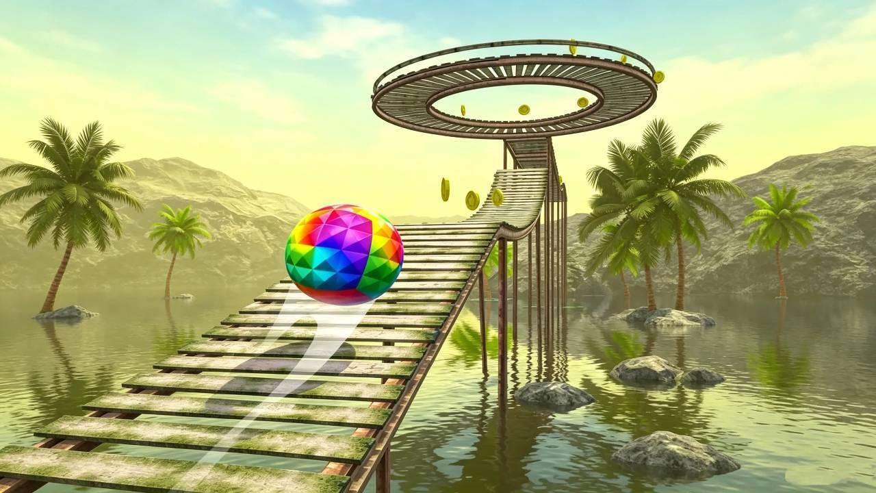 天空滚动的球球截图