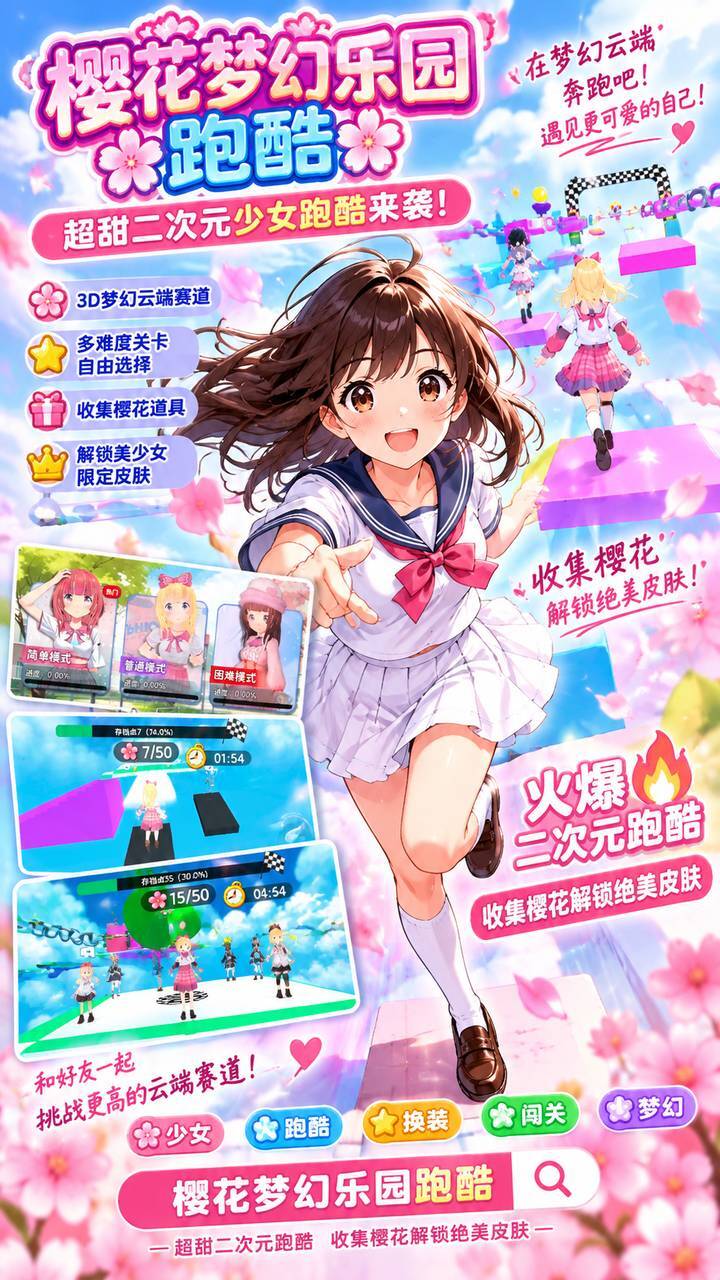 樱花梦幻乐园跑酷截图