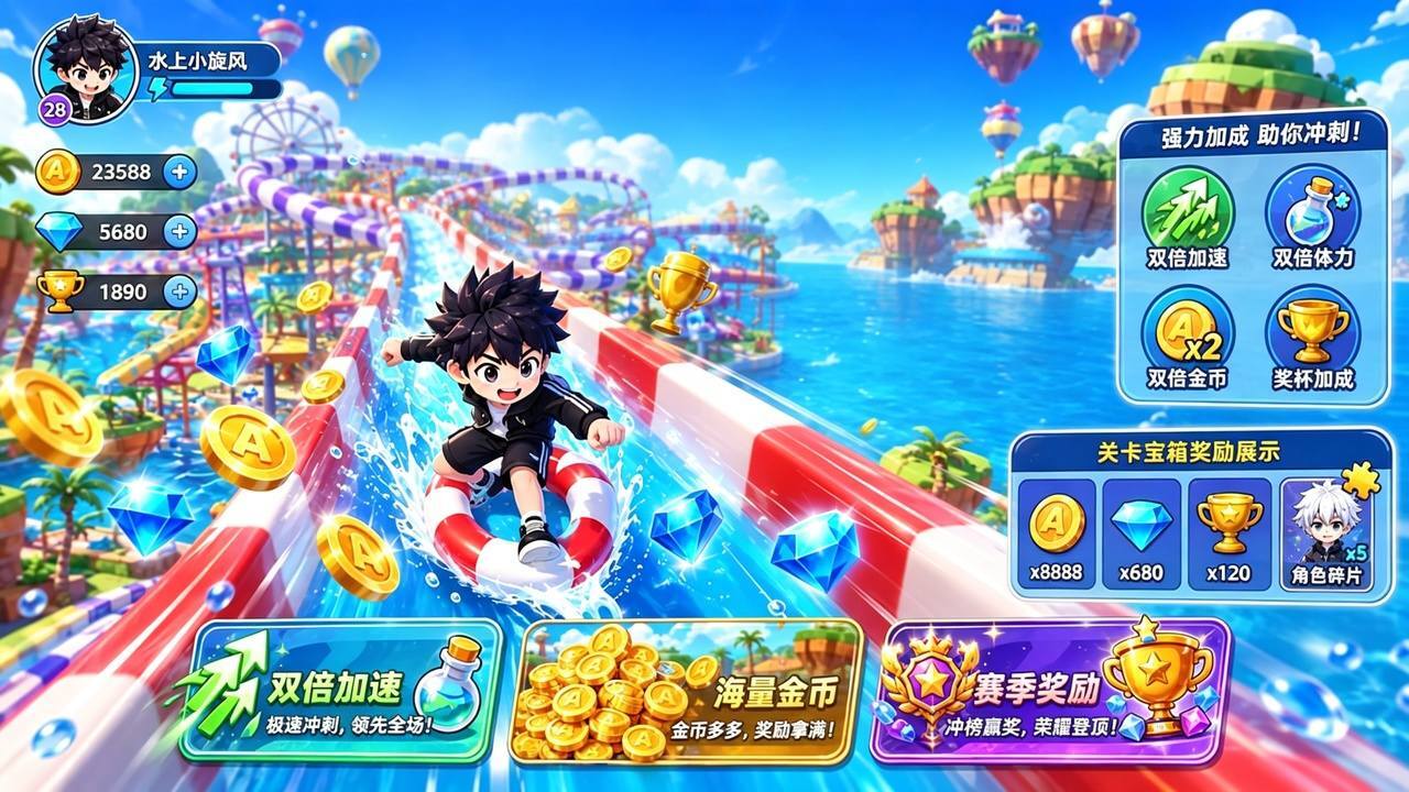 水上乐园冲浪游戏截图