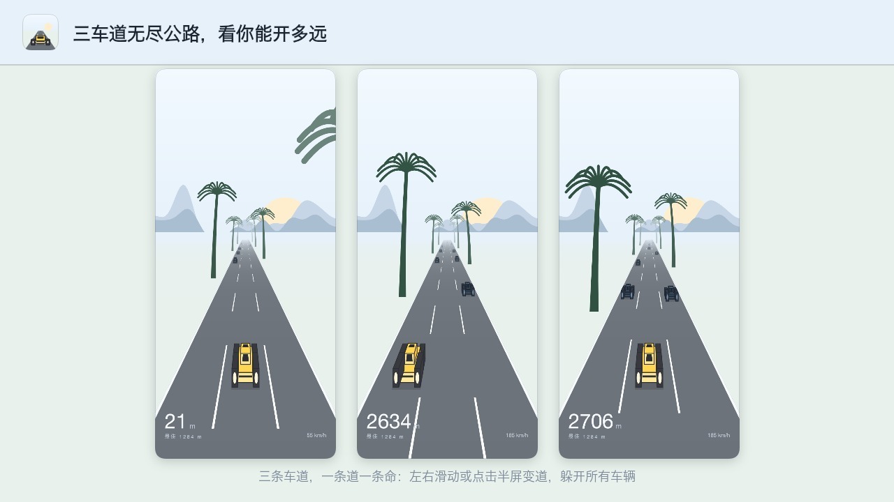 三车道赛车截图