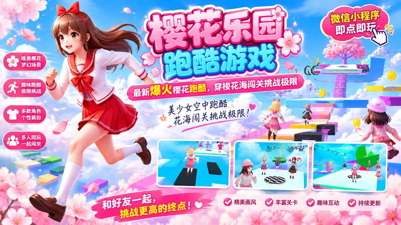 樱花乐园跑酷游戏截图