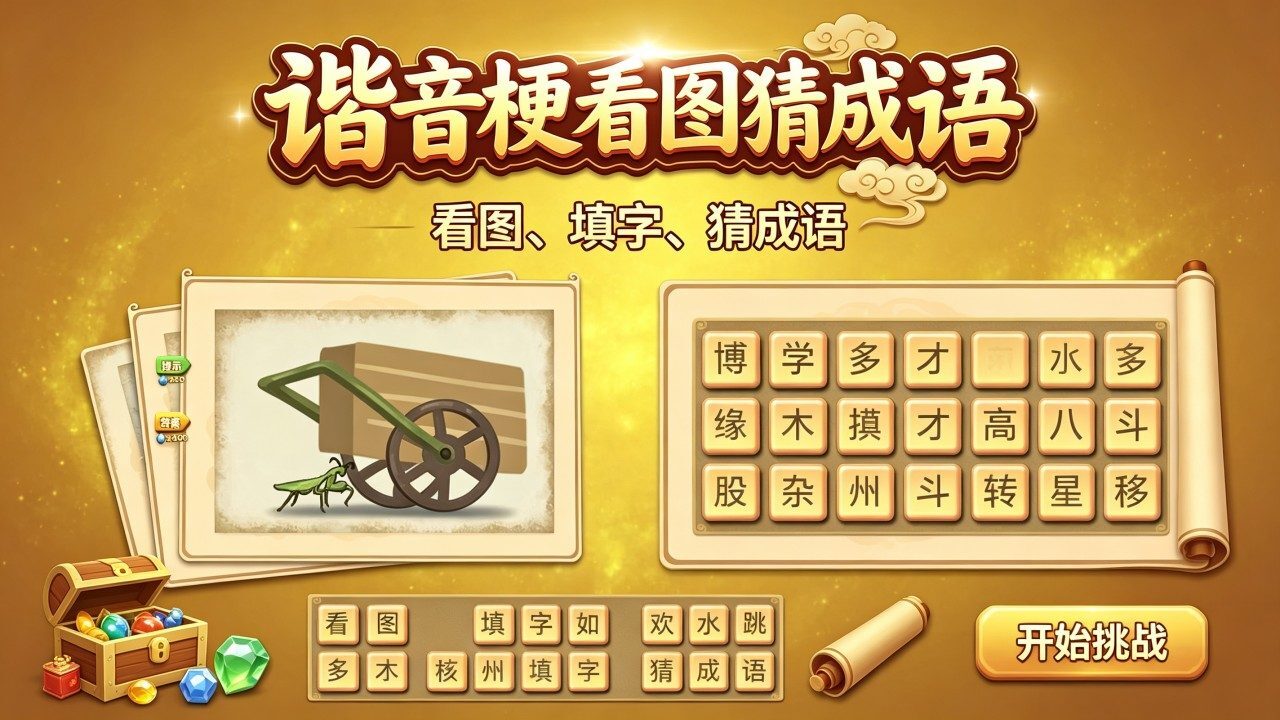 谐音梗看图猜成语截图