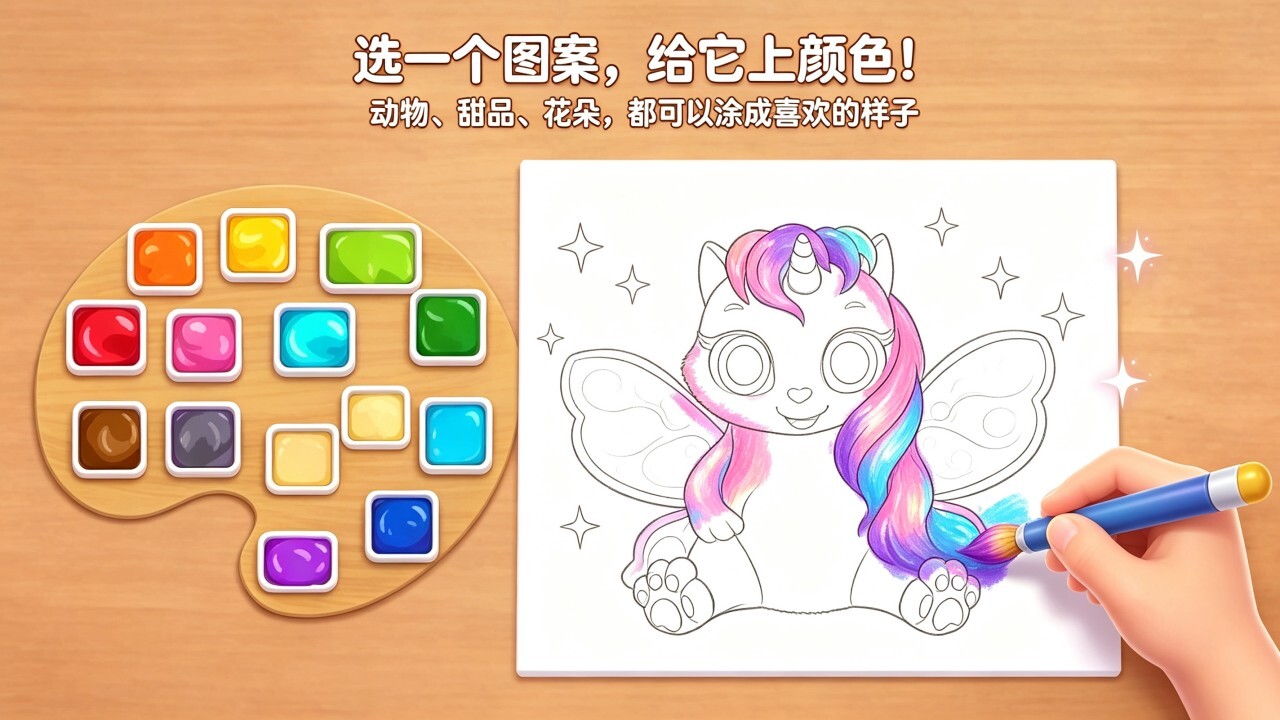 儿童趣味涂色游戏截图