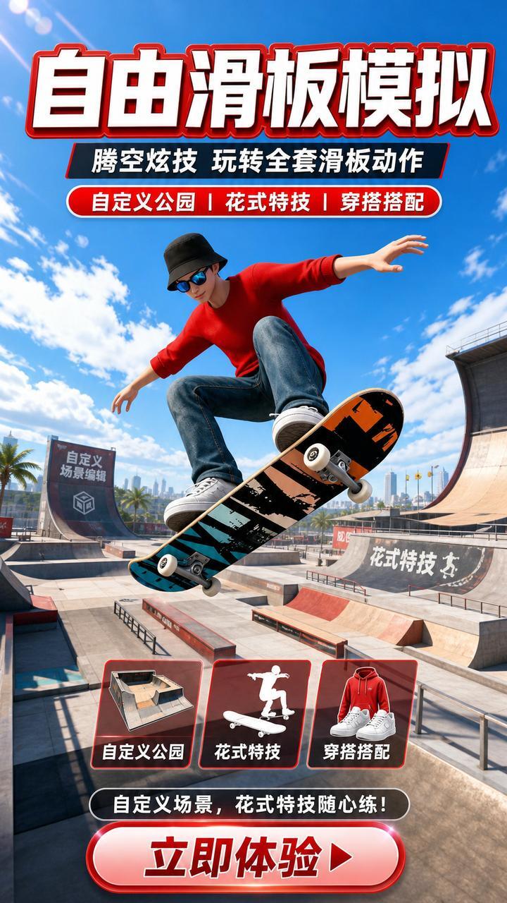 自由滑板模拟截图