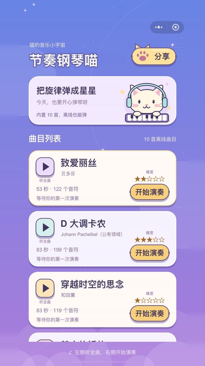 节奏钢琴喵截图