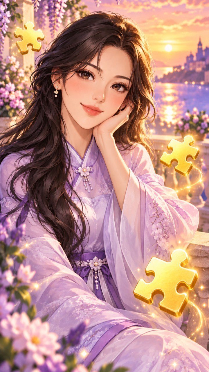 美女拼图截图