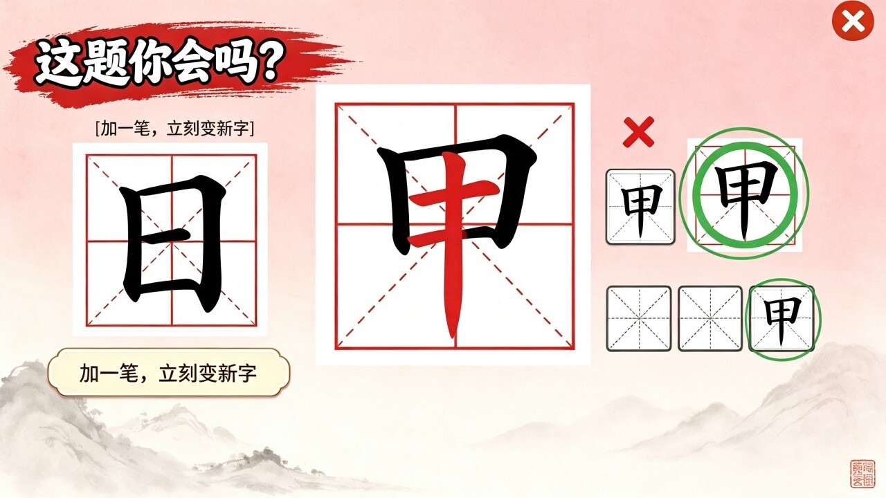 汉字加一笔造字截图