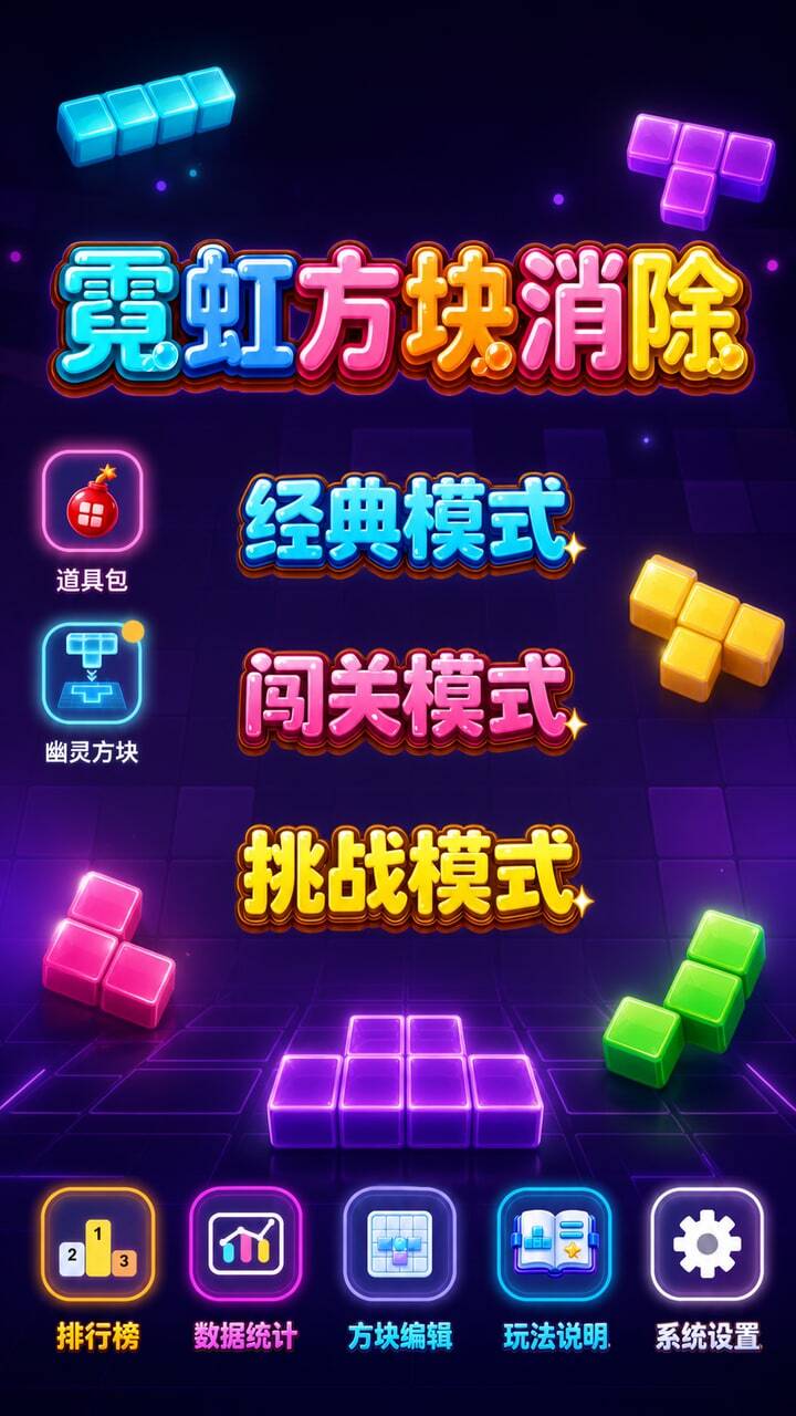 霓虹方块消除截图