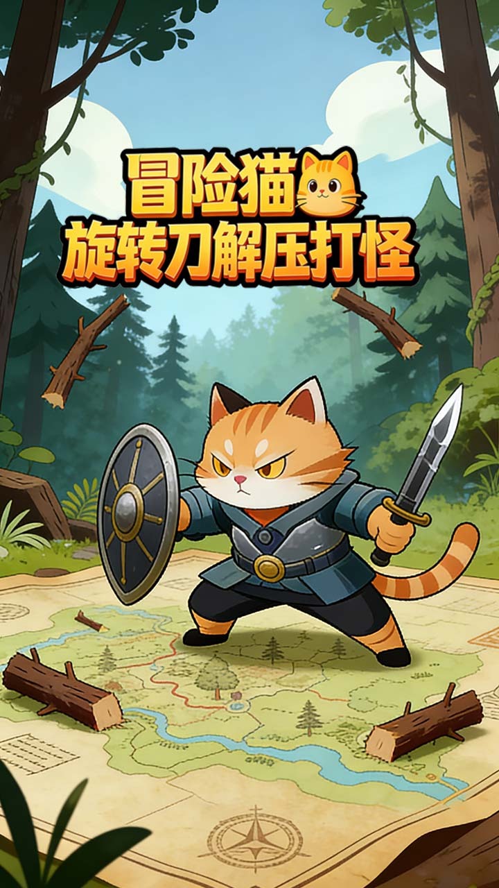 冒险猫旋转刀解压打怪截图
