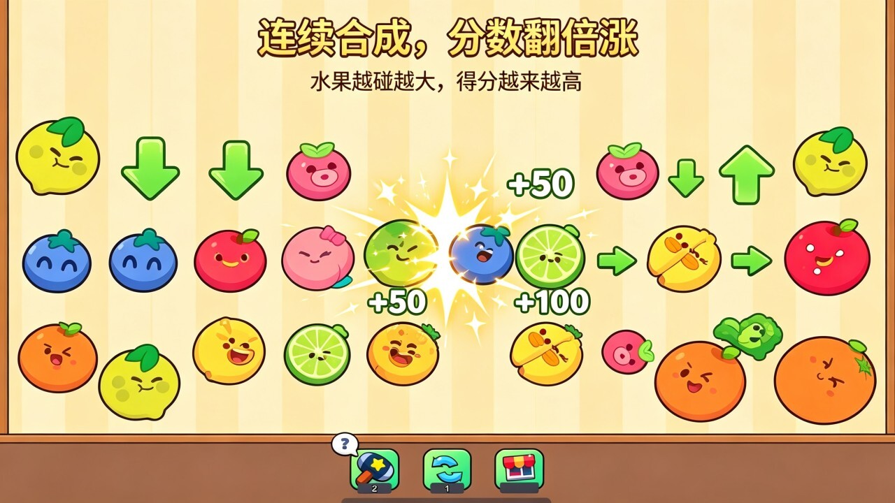 碰撞合成水果游戏截图