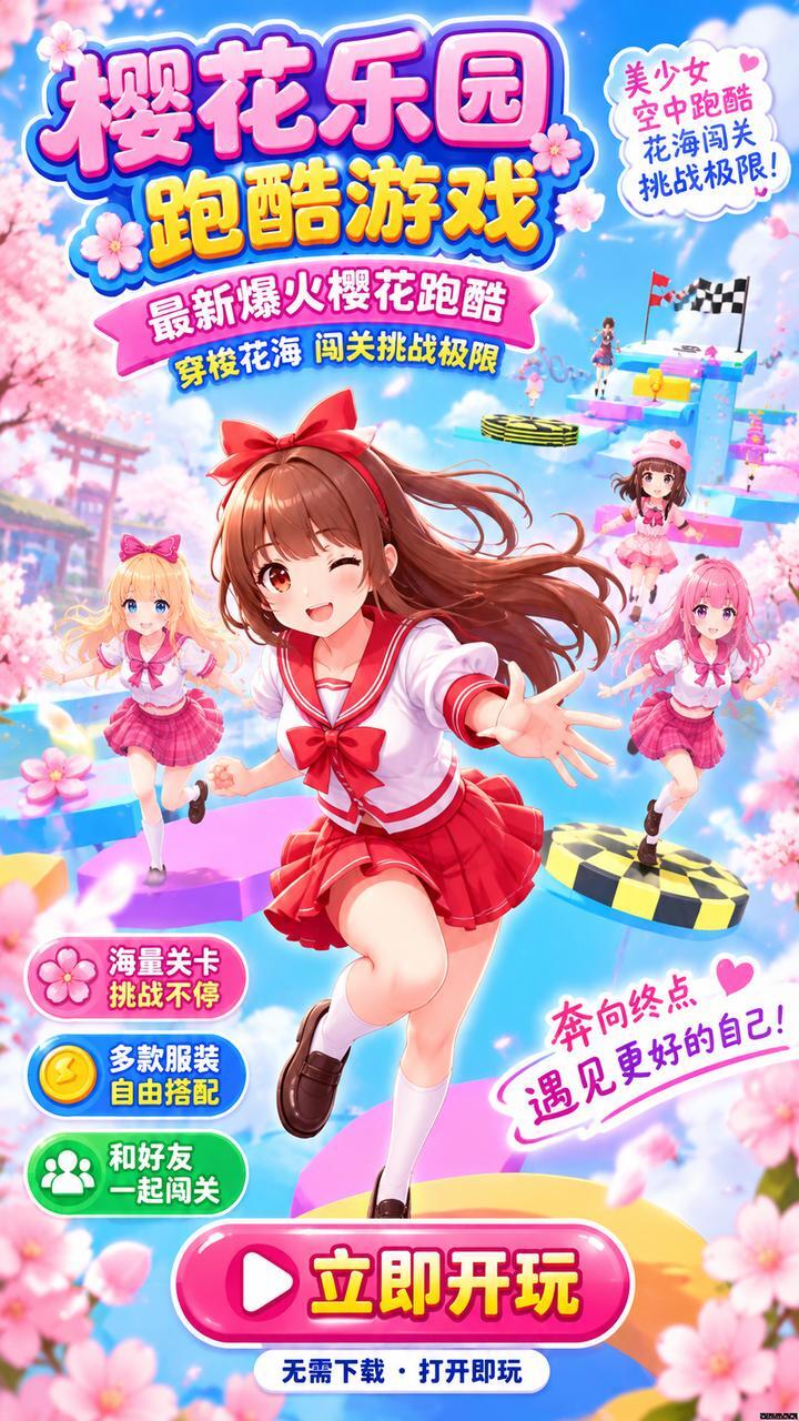 樱花乐园跑酷游戏截图