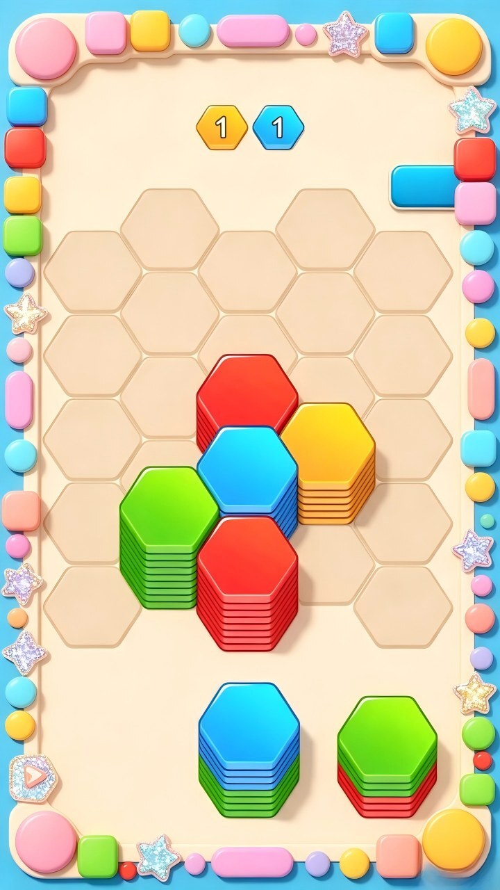 彩色六角消消截图