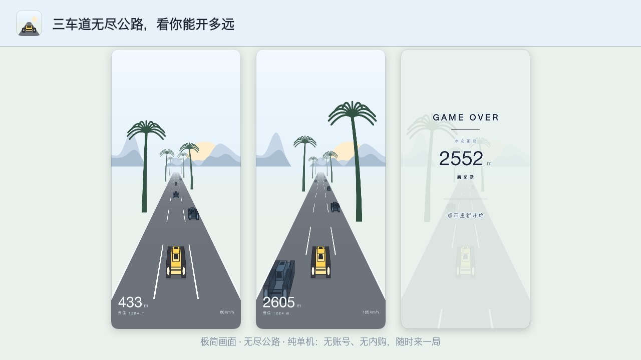 三车道赛车截图