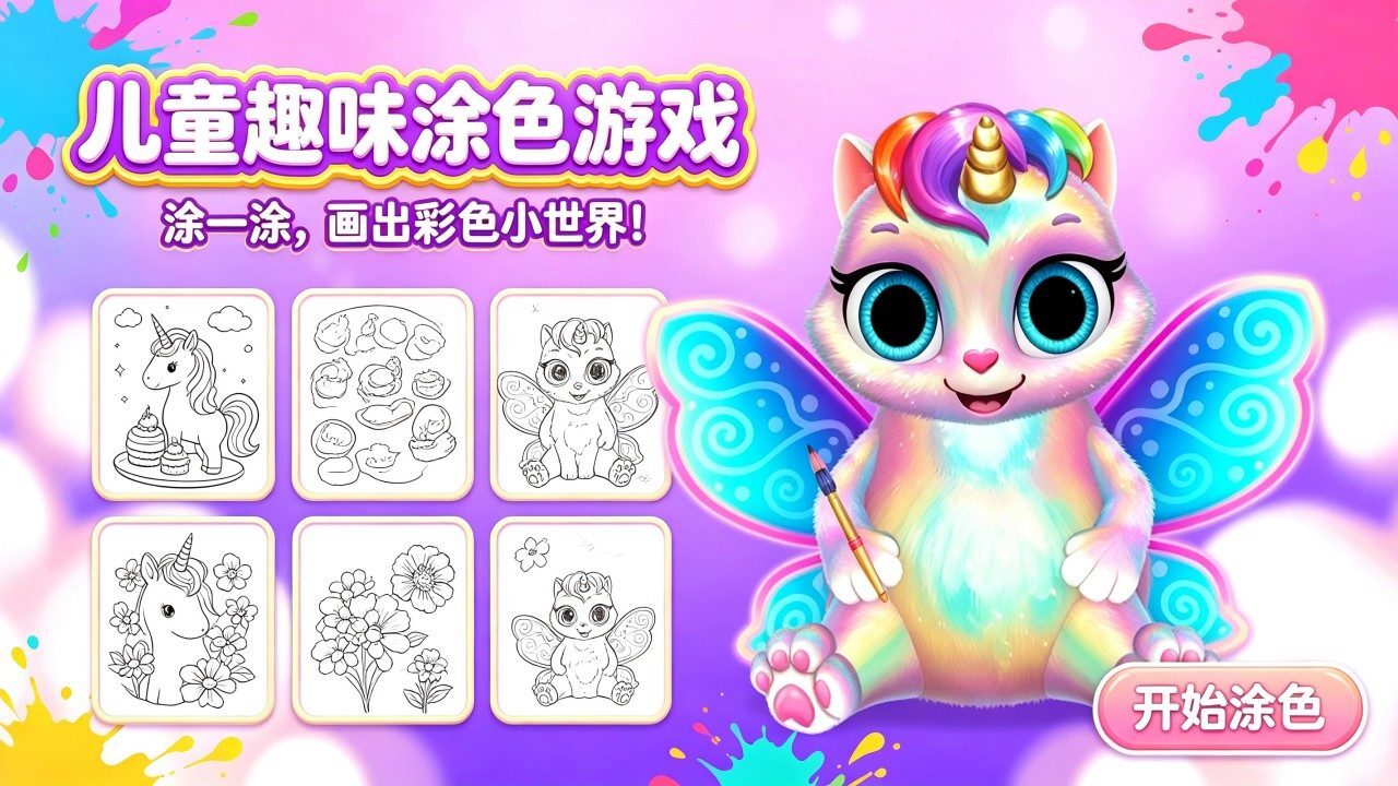 儿童趣味涂色游戏截图