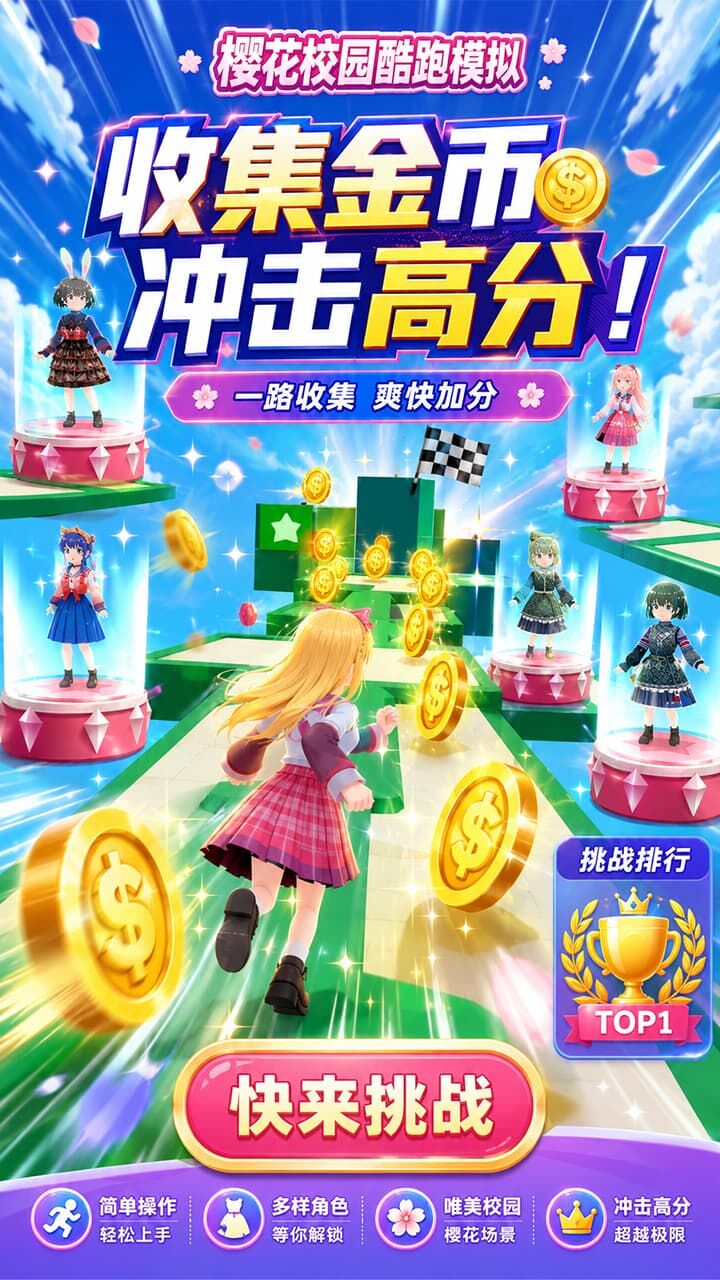 樱花跑酷小镇截图