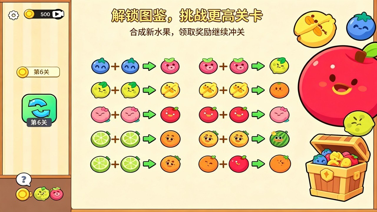 碰撞合成水果游戏截图