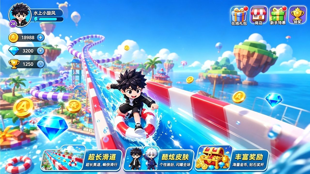 水上乐园冲浪游戏截图