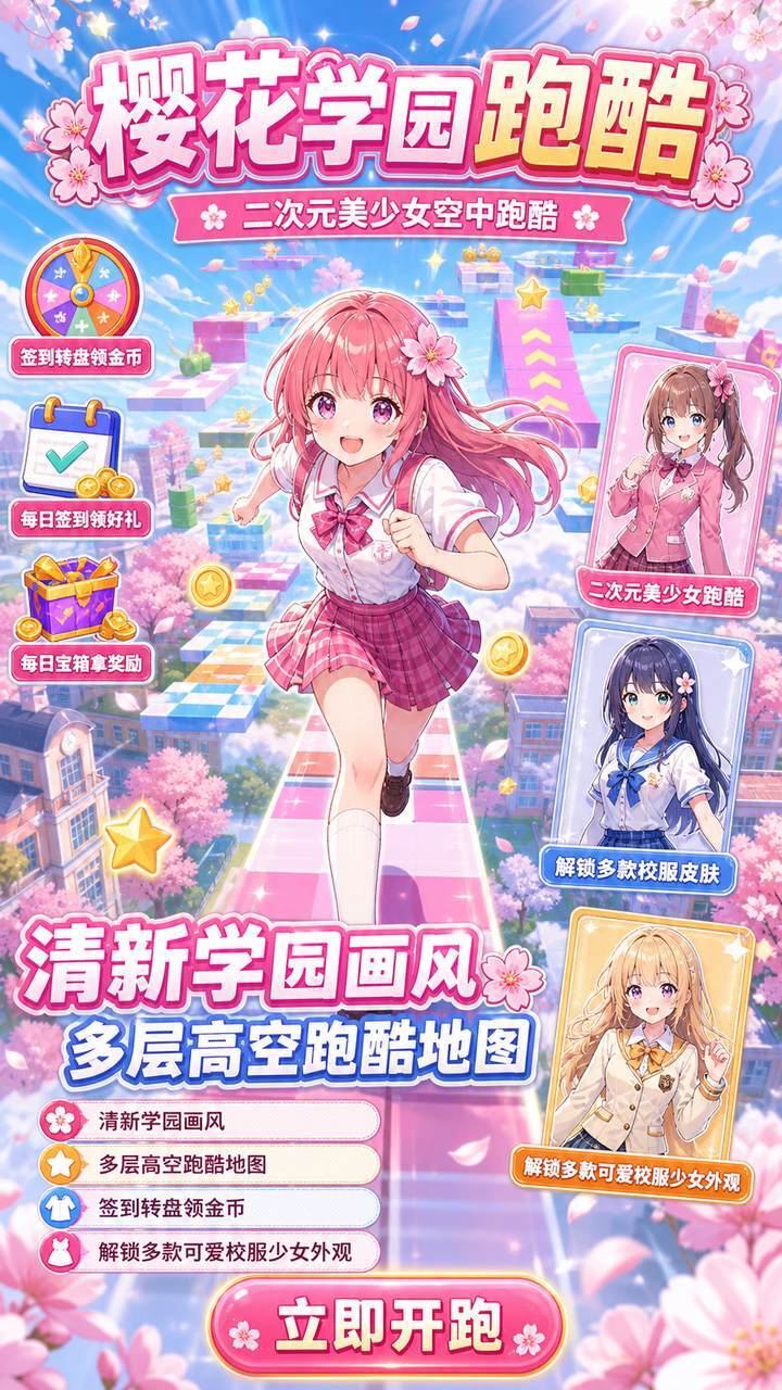 樱花学园跑酷截图