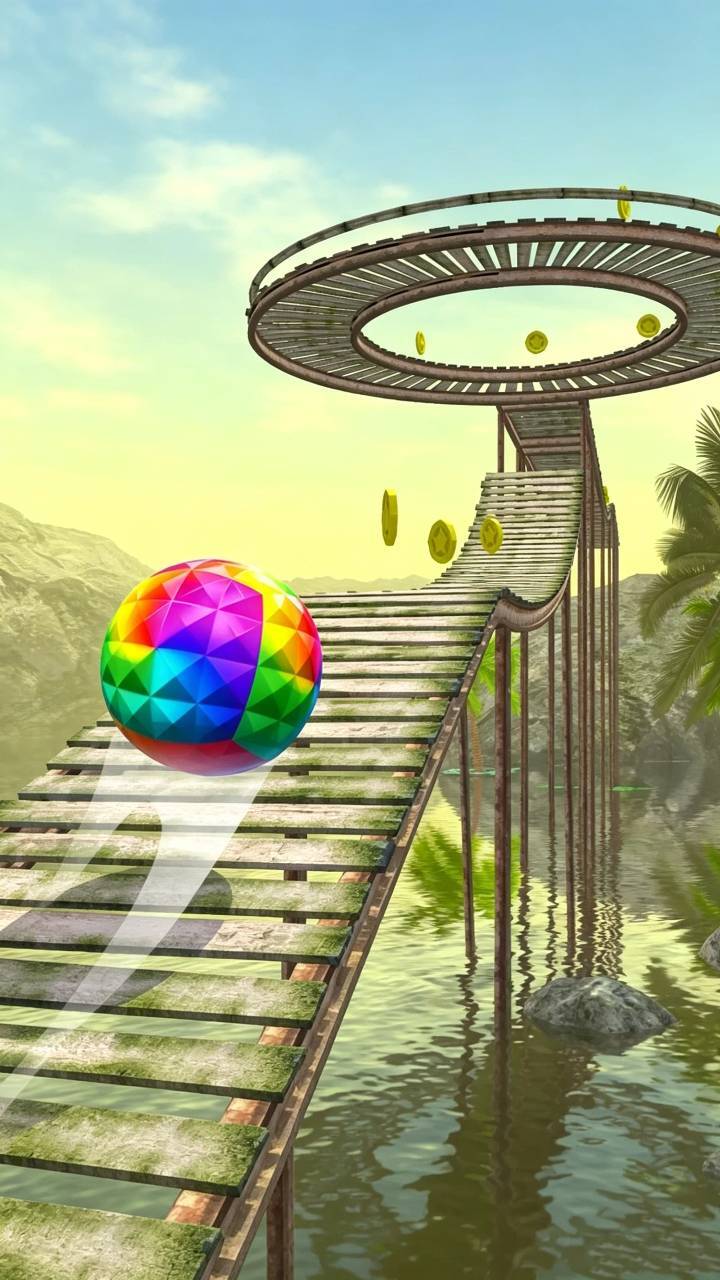 天空滚动的球球截图