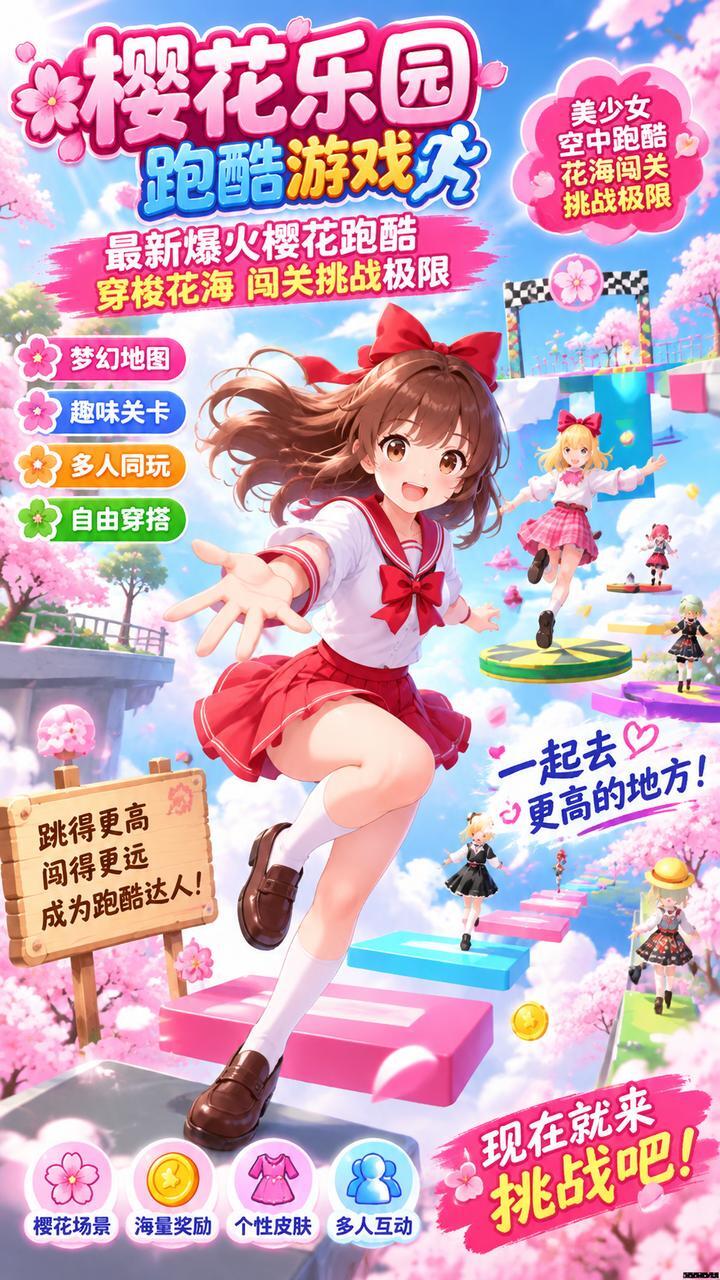 樱花乐园跑酷游戏截图